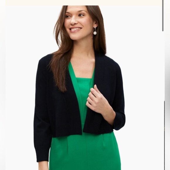 Laura Essential Open Front Bolero Cardigan Dark Navy Blue - Picture 1 of 9